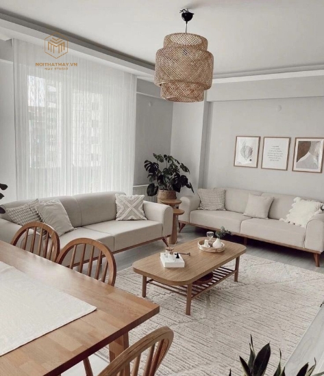 Hình ảnh của SOFA ĐỆM NỈ BỆ GỖ SỒI