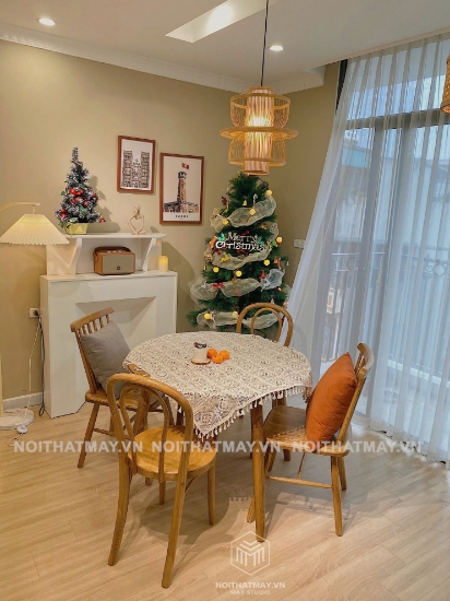 Hình ảnh của Bộ Bàn Ăn Tròn Màu Tự Nhiên 003