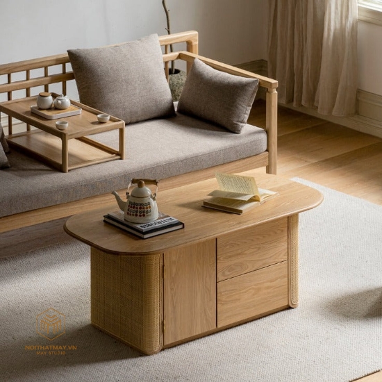 Hình ảnh của BÀN TRÀ RATTAN OVAL