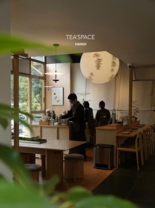Hình ảnh cho bài viết Teaspace Thành Thái: Sự giao thoa giữa mộc mạc và hiện đại. Hành Trình Kiến Tạo Không Gian "Zen" Thuần Khiết Giữa Lòng Hà Nội